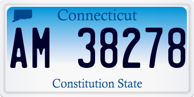 CT license plate AM38278