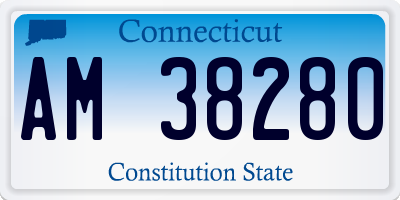CT license plate AM38280