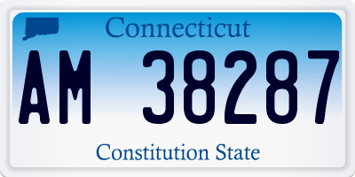 CT license plate AM38287