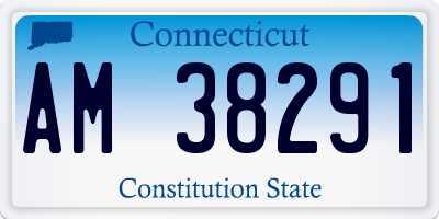 CT license plate AM38291
