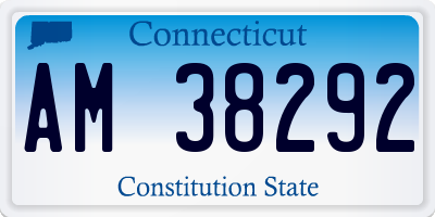 CT license plate AM38292
