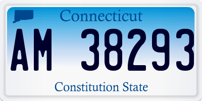 CT license plate AM38293