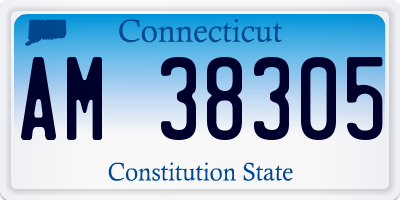CT license plate AM38305