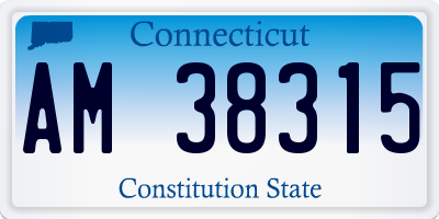 CT license plate AM38315
