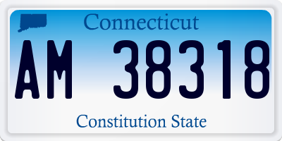 CT license plate AM38318