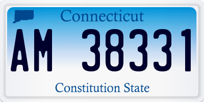 CT license plate AM38331