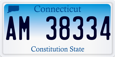 CT license plate AM38334