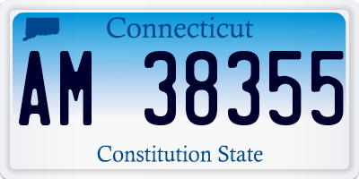 CT license plate AM38355
