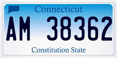 CT license plate AM38362