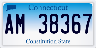 CT license plate AM38367