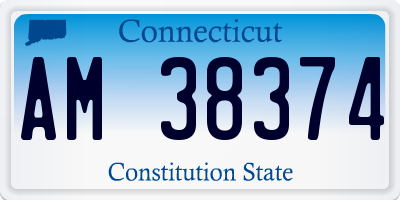 CT license plate AM38374