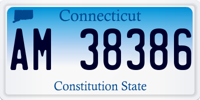 CT license plate AM38386