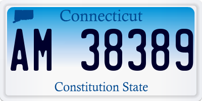 CT license plate AM38389