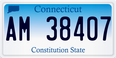 CT license plate AM38407