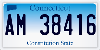 CT license plate AM38416