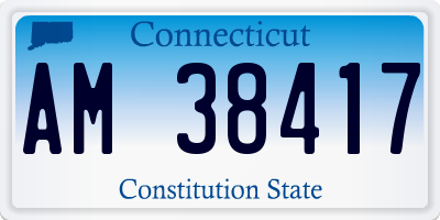 CT license plate AM38417