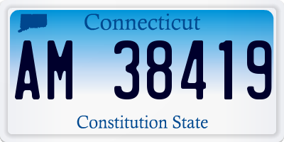 CT license plate AM38419