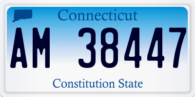 CT license plate AM38447