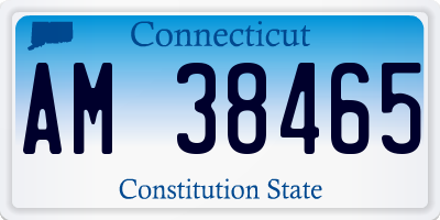 CT license plate AM38465
