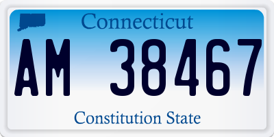 CT license plate AM38467