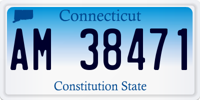 CT license plate AM38471