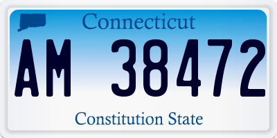 CT license plate AM38472