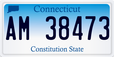 CT license plate AM38473