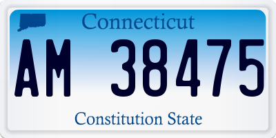 CT license plate AM38475