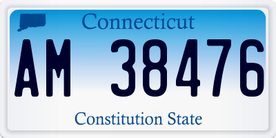 CT license plate AM38476