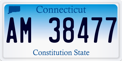 CT license plate AM38477