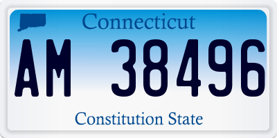 CT license plate AM38496