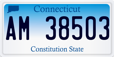 CT license plate AM38503