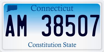 CT license plate AM38507