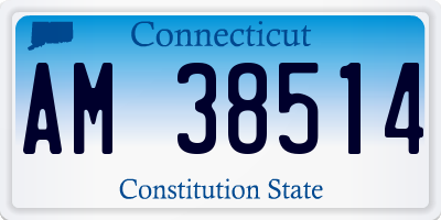 CT license plate AM38514
