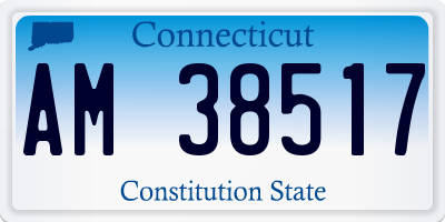 CT license plate AM38517