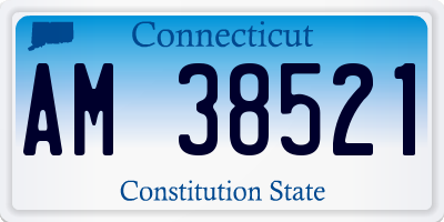 CT license plate AM38521