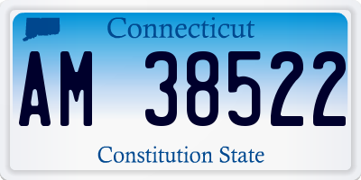 CT license plate AM38522