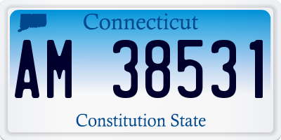 CT license plate AM38531