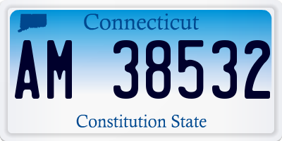 CT license plate AM38532