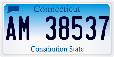 CT license plate AM38537