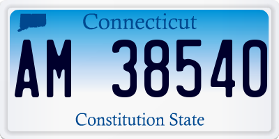 CT license plate AM38540