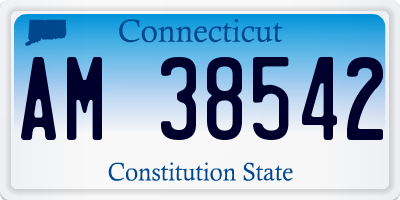 CT license plate AM38542