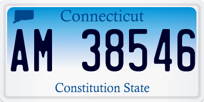 CT license plate AM38546