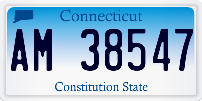 CT license plate AM38547