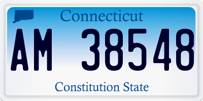 CT license plate AM38548
