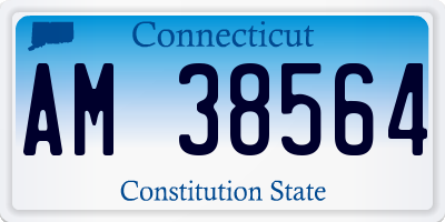 CT license plate AM38564