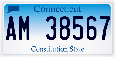 CT license plate AM38567