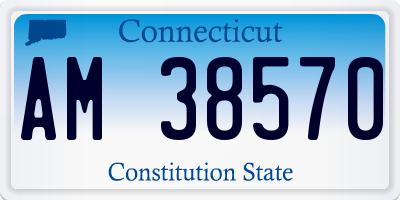 CT license plate AM38570