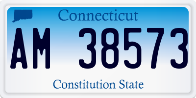 CT license plate AM38573