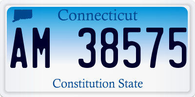 CT license plate AM38575